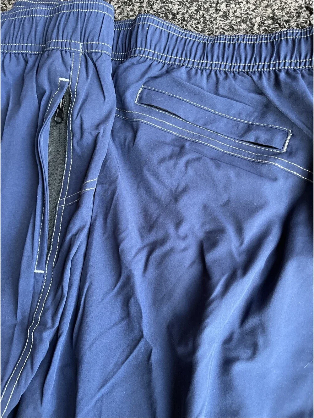 Difficort Mens Navy Swim Shorts Orange Drawstring Three Pockets Size 3XL